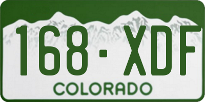 CO license plate 168XDF