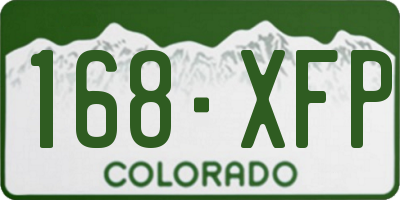 CO license plate 168XFP