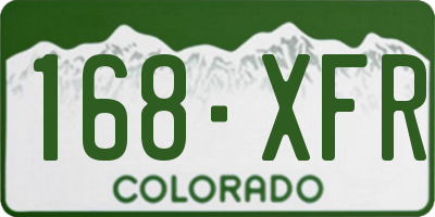 CO license plate 168XFR
