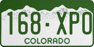 CO license plate 168XPO