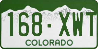 CO license plate 168XWT