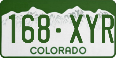 CO license plate 168XYR