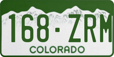 CO license plate 168ZRM