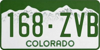 CO license plate 168ZVB