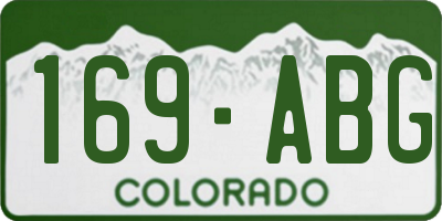 CO license plate 169ABG
