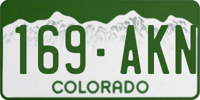 CO license plate 169AKN