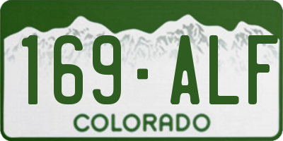CO license plate 169ALF