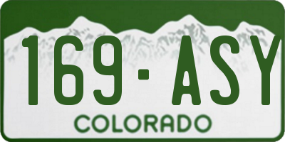 CO license plate 169ASY