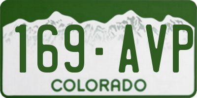 CO license plate 169AVP