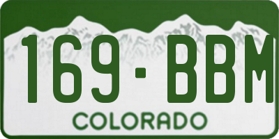 CO license plate 169BBM