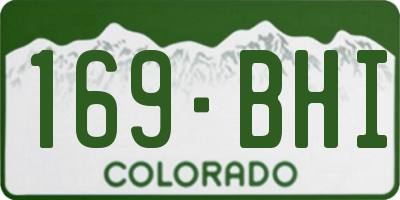 CO license plate 169BHI