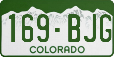 CO license plate 169BJG
