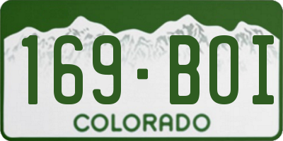 CO license plate 169BOI