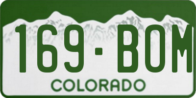 CO license plate 169BOM