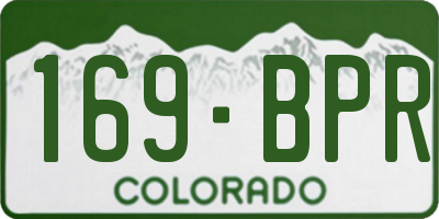 CO license plate 169BPR