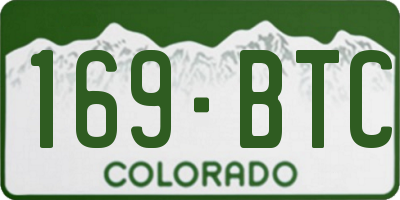 CO license plate 169BTC