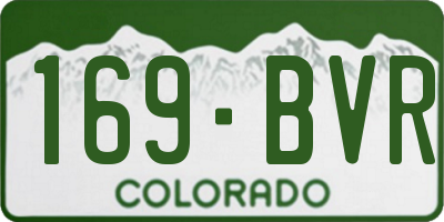 CO license plate 169BVR