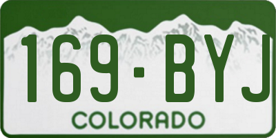 CO license plate 169BYJ