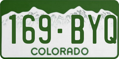 CO license plate 169BYQ
