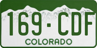 CO license plate 169CDF
