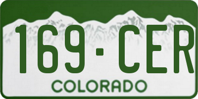 CO license plate 169CER