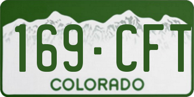 CO license plate 169CFT