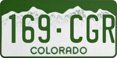 CO license plate 169CGR