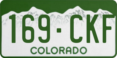 CO license plate 169CKF