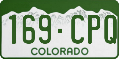 CO license plate 169CPQ