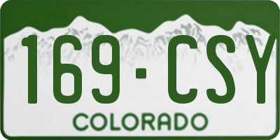 CO license plate 169CSY