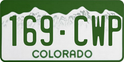 CO license plate 169CWP