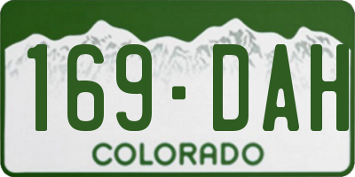 CO license plate 169DAH