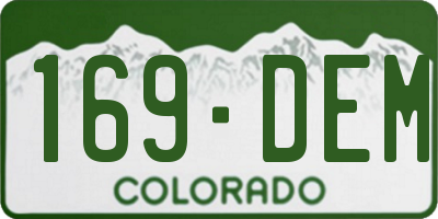 CO license plate 169DEM