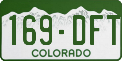 CO license plate 169DFT