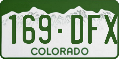 CO license plate 169DFX