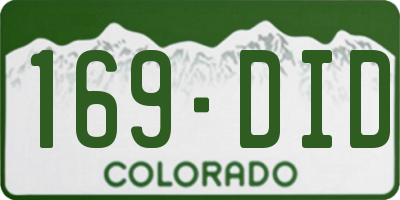 CO license plate 169DID