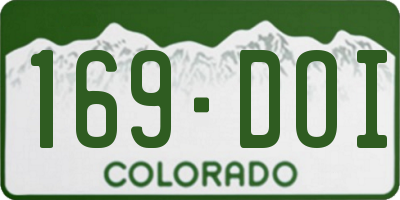 CO license plate 169DOI