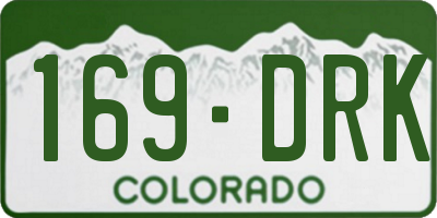 CO license plate 169DRK
