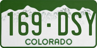 CO license plate 169DSY