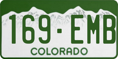 CO license plate 169EMB