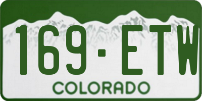 CO license plate 169ETW