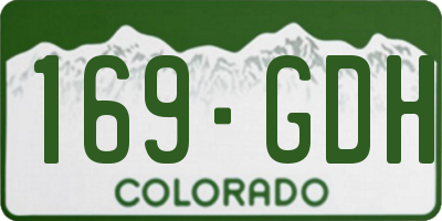 CO license plate 169GDH
