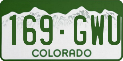 CO license plate 169GWU