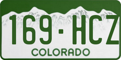 CO license plate 169HCZ