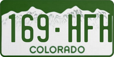 CO license plate 169HFH
