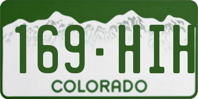 CO license plate 169HIH