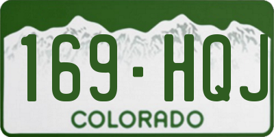 CO license plate 169HQJ