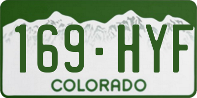CO license plate 169HYF