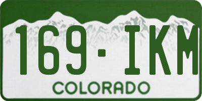CO license plate 169IKM
