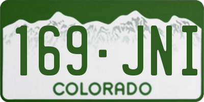 CO license plate 169JNI